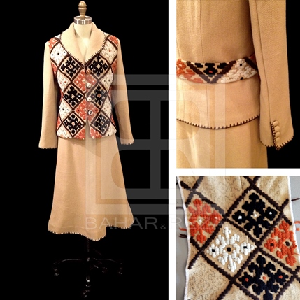 Embroidery Persian Motifs Kilim Jacket with Skirt